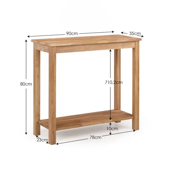 Coxmoor 90cm Console Table - Oak - Image 7