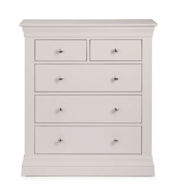 Clermont 3+2 Drawer Chest - Light Grey - Image 4