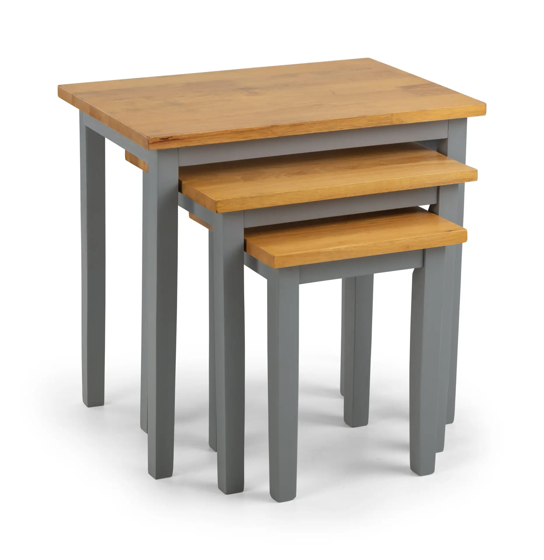 Cleo Nest Of Tables 2 Tone Grey & Oak - Image 2