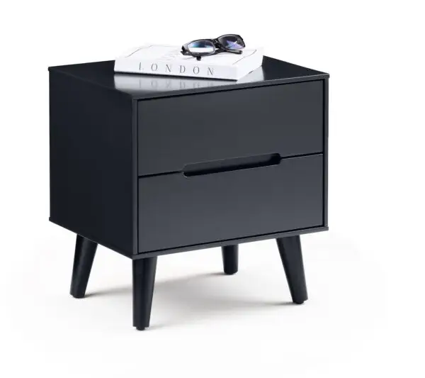 Alicia 2 Drawer Bedside - Anthracite - Image 3