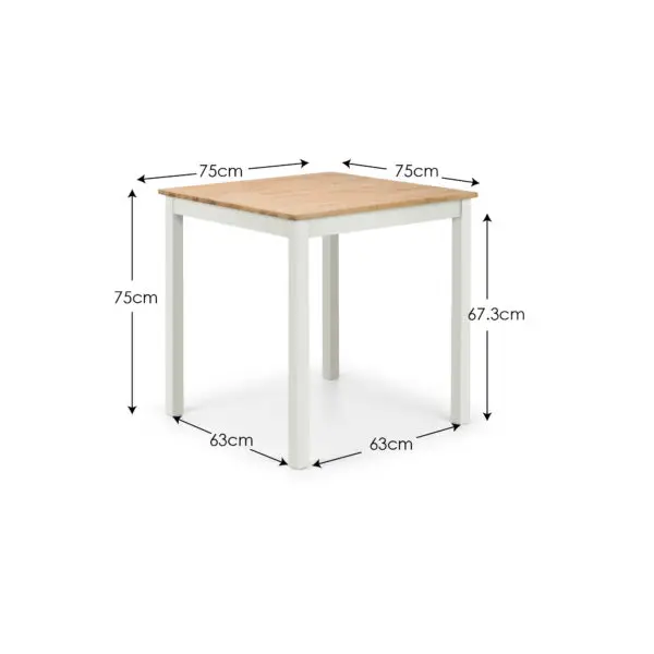 Coxmoor 75cm Square Dining Table - Ivory & Oak - Image 8