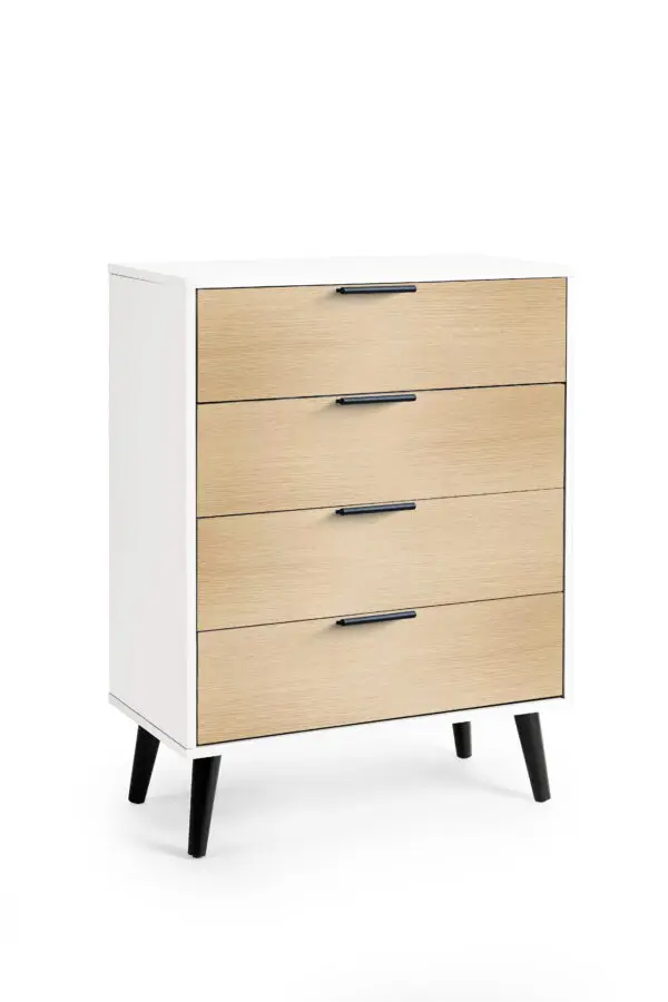 Alba 4 Drawer Wide Chest - White/Oak - Image 2