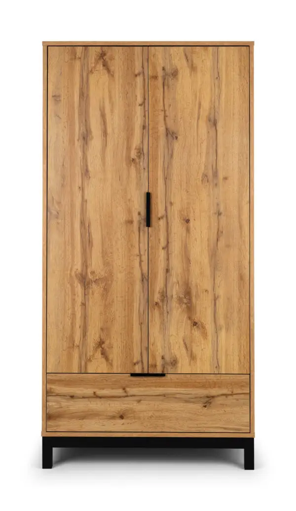 Bali 2 Door 1 Drawer Wardrobe - Light Oak - Image 5