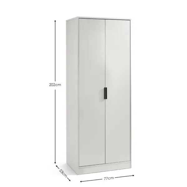 Alba 2 Door Wardrobe - Silk Grey - Image 6