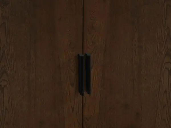 Alba 2 Door Wardrobe - Walnut/Black - Image 6