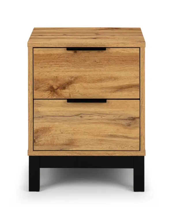 Bali 2 Drawer Bedside - Light Oak - Image 5