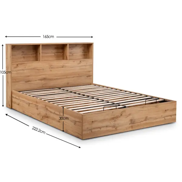 Bali Ottoman Storage 150cm King Bed - Light Oak - Image 13