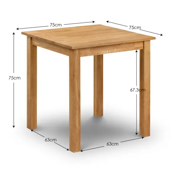 Coxmoor 75cm Square Dining Table - Oak - Image 4