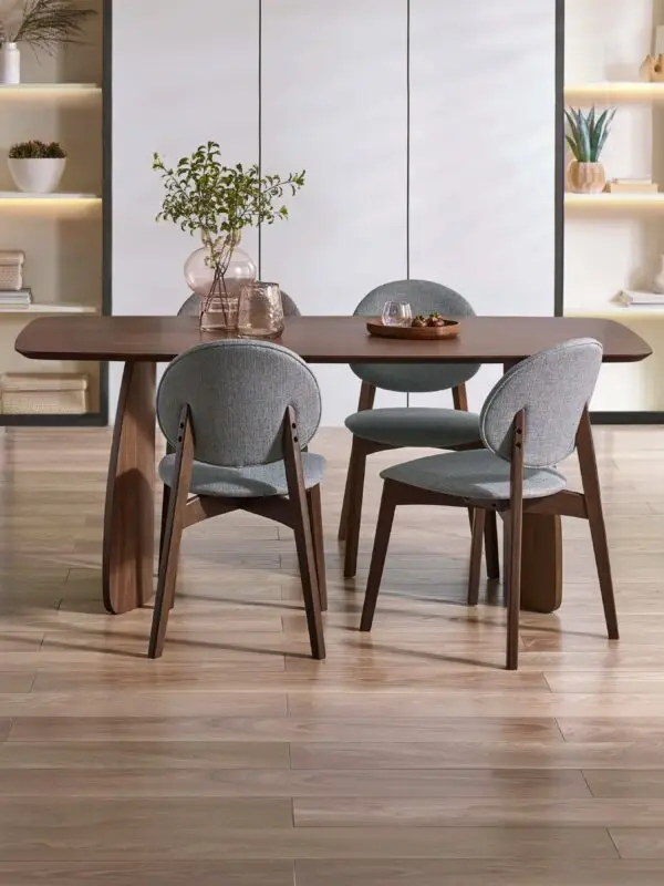 Set of 2 Artemis Walnut and 
Grey Dining Chairs - Image 14