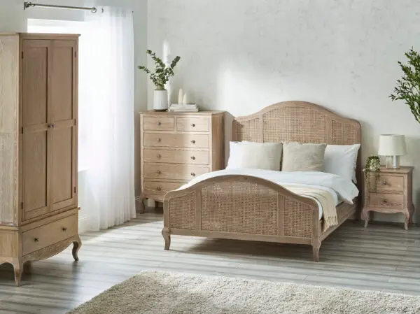 Fleur Rattan Bed 135cm - Light Oak - Image 8