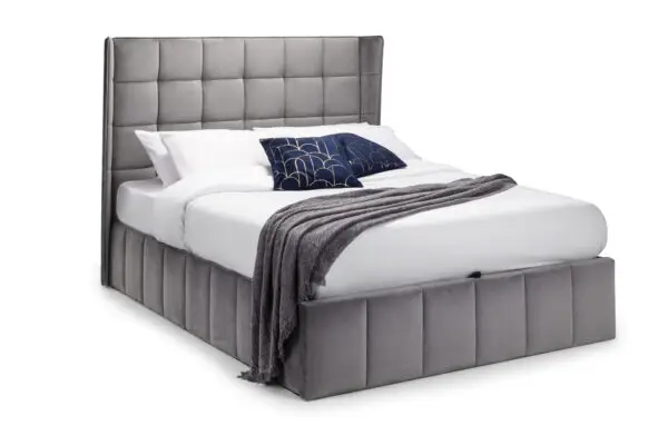 Gatsby Ottoman Storage 150cm King Bed - Light Grey - Image 3