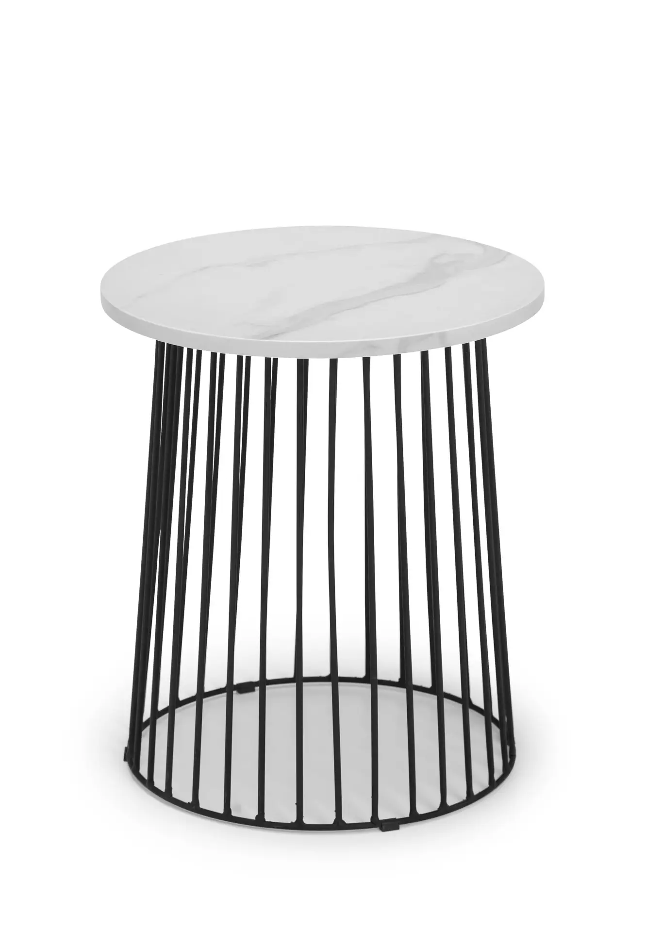 Broadway Round Lamp Table - White Marble - Image 2