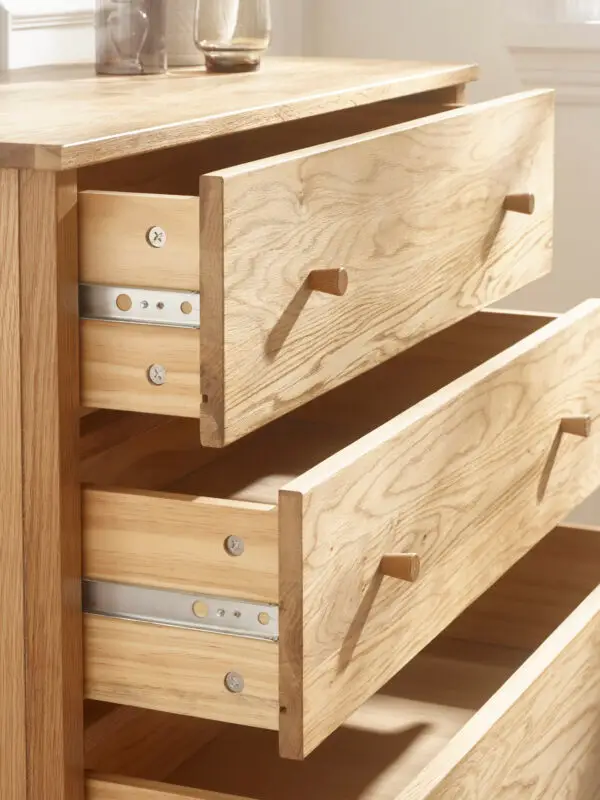 Coxmoor 5 Drawer Wide Chest - Oak - Image 5