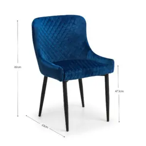 Como White High Gloss Table and 6 Blue Luxe Chairs