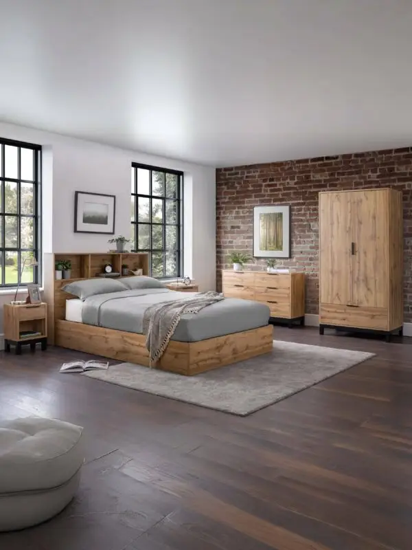 Bali Ottoman Storage 135cm Double Bed - Light Oak - Image 16
