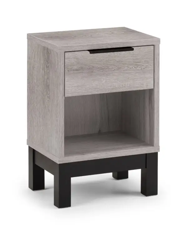 Bali 1 Drawer Bedside - Grey Oak - Image 2