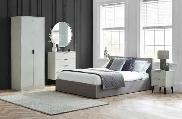 Alba 2 Drawer Bedside - Silk Grey - Image 4