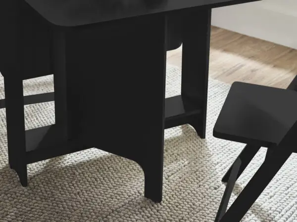 Gatan Small Gateleg Table With 2 Chairs - Black - Image 16
