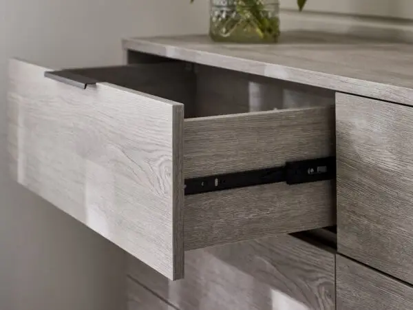 Bali 6 Drawer Wide Chest - Grey Oak - Image 7
