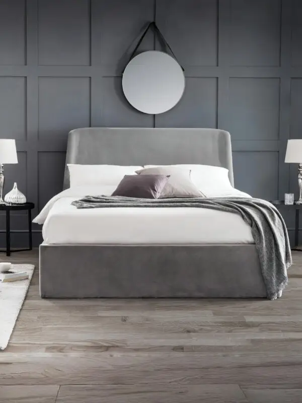 Frida Ottoman Storage 150cm King Bed - Grey