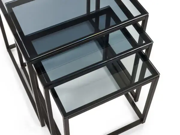 Chicago Nest Of 3 Tables Smoked Glass - Image 4