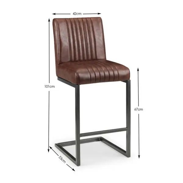 Brooklyn Dark Oak Bar Table And 2 Brooklyn Brown Bar Stools - Image 3