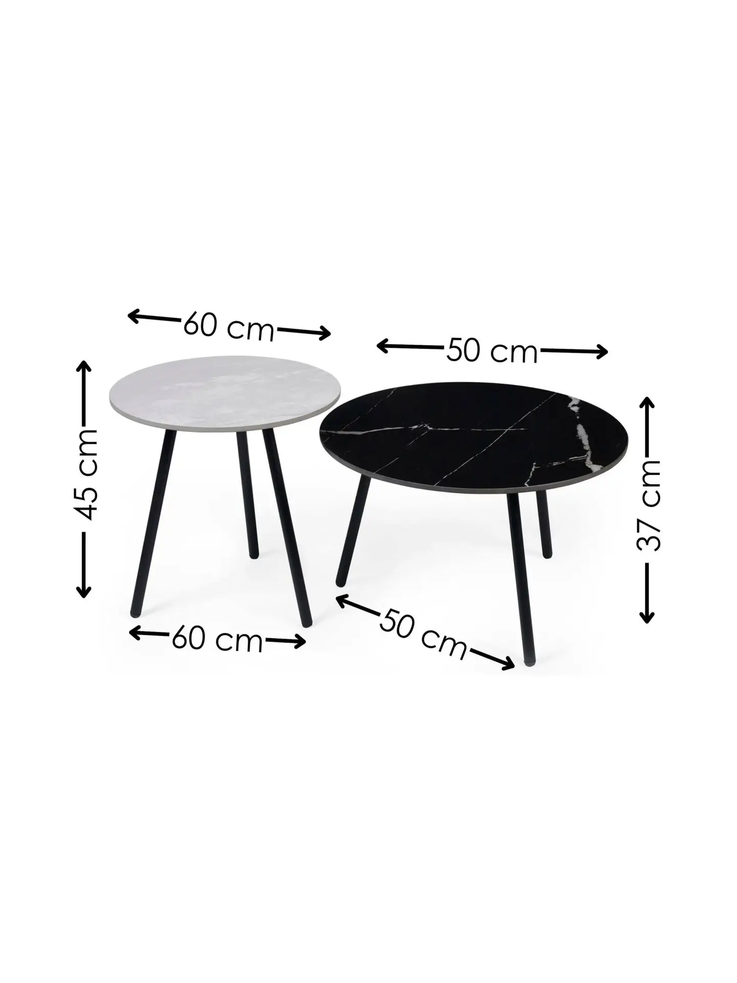 Casper Set of Side Tables Grey and Black - Image 8