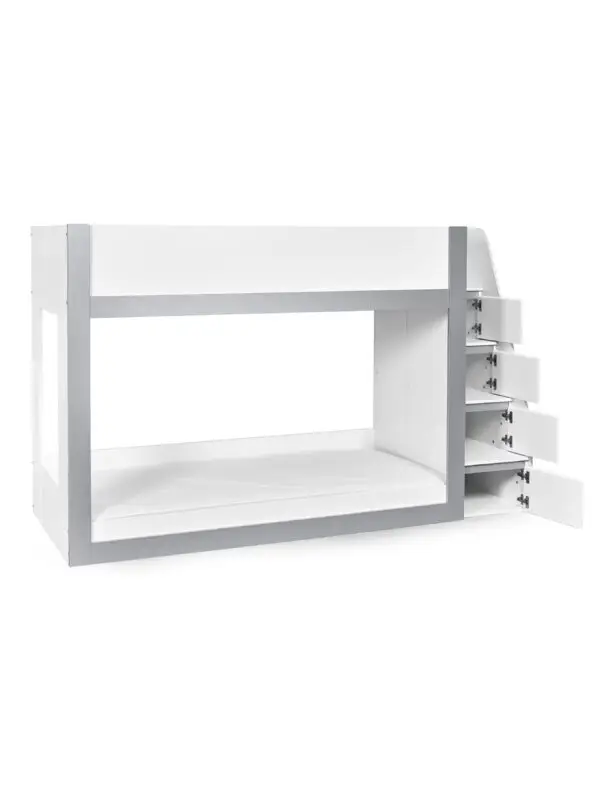 Gaia 90cm Single Bunk Bed - White and Silver - Image 4