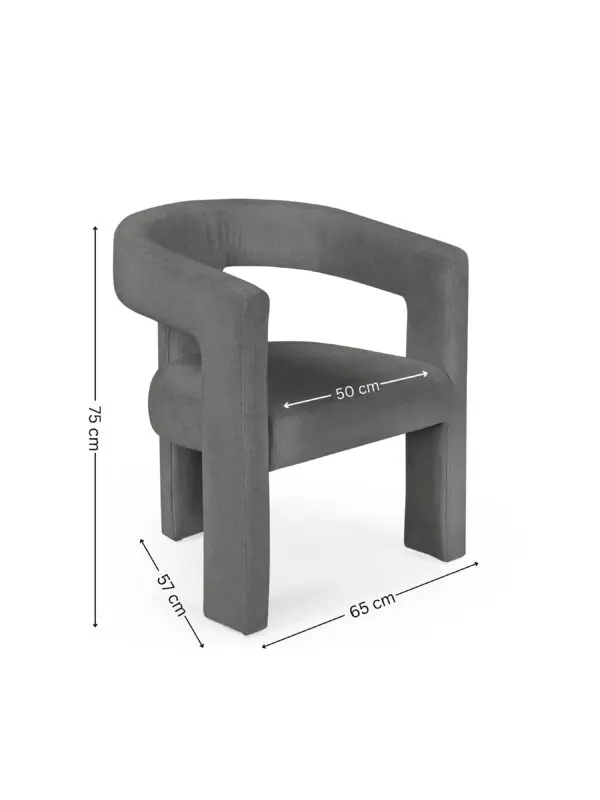 Elara Grey Chenille Upholstered  Chair - Image 12