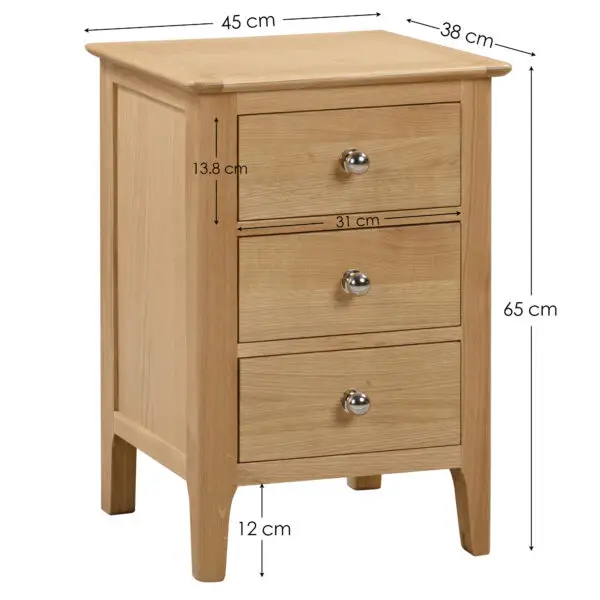 Cotswold 3 Drawer Bedside - Image 8
