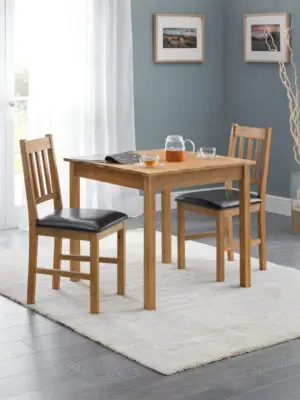 Coxmoor Oak Square Table and 2 Oak Coxmoor Chairs