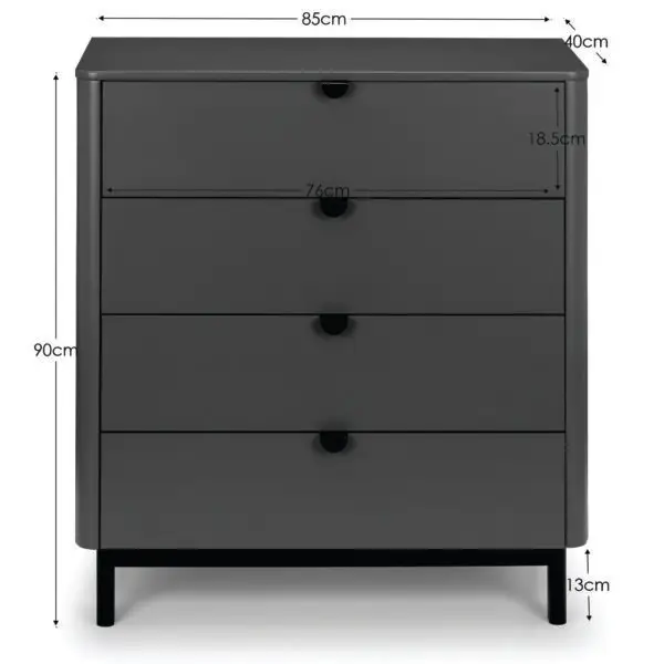 Chloe Storm Grey 4 Drawer Chest - Image 10