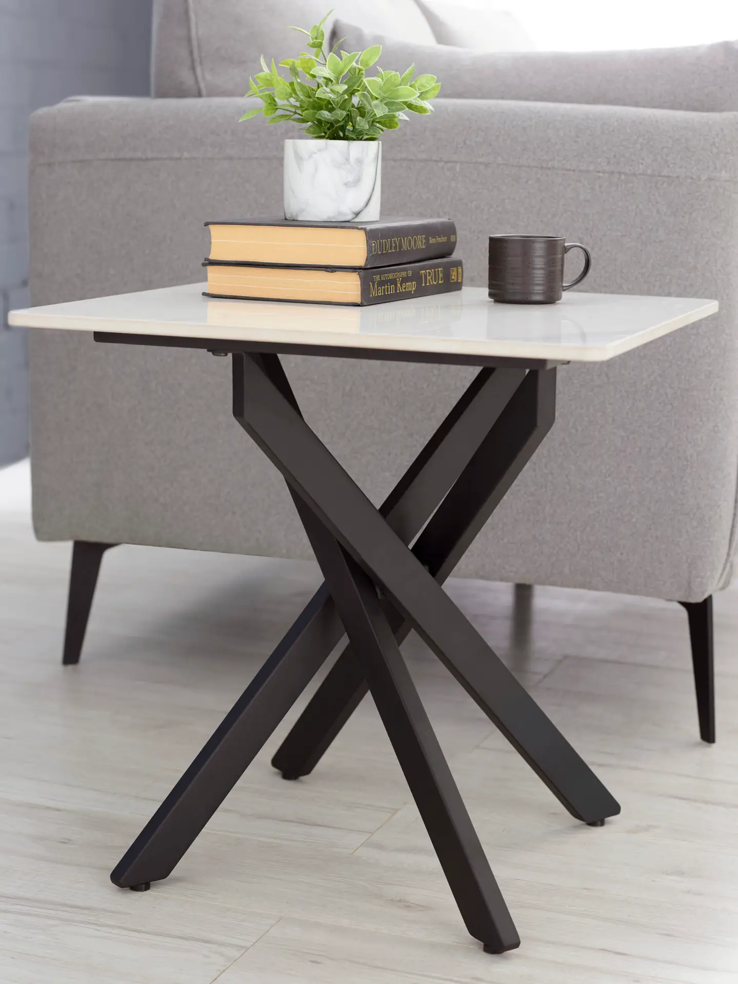 Bradley White Marble Lamp Table - Image 3