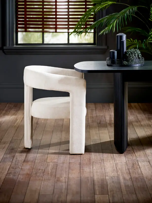 Elara Cream Chenille Upholstered  Chair - Image 2