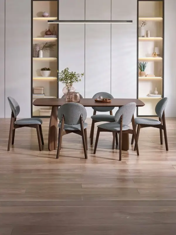 Set of 2 Artemis Walnut and 
Grey Dining Chairs - Image 15