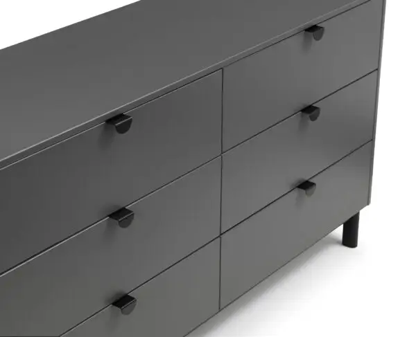 Chloe Storm Grey 6 Drawer Wide Chest - Image 6