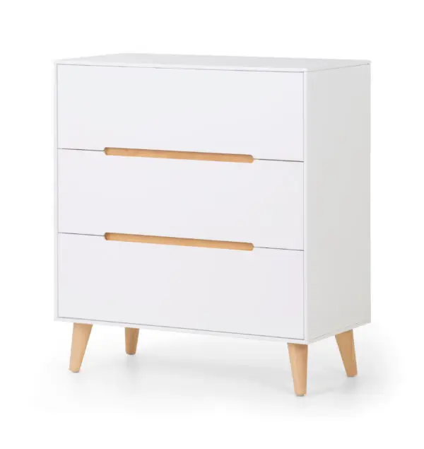 Alicia 3 Drawer Chest - White - Image 2