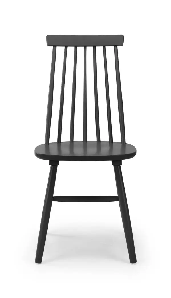 Set Of 2 Alassio Spindle Back Dining Chairs - Black - Image 4