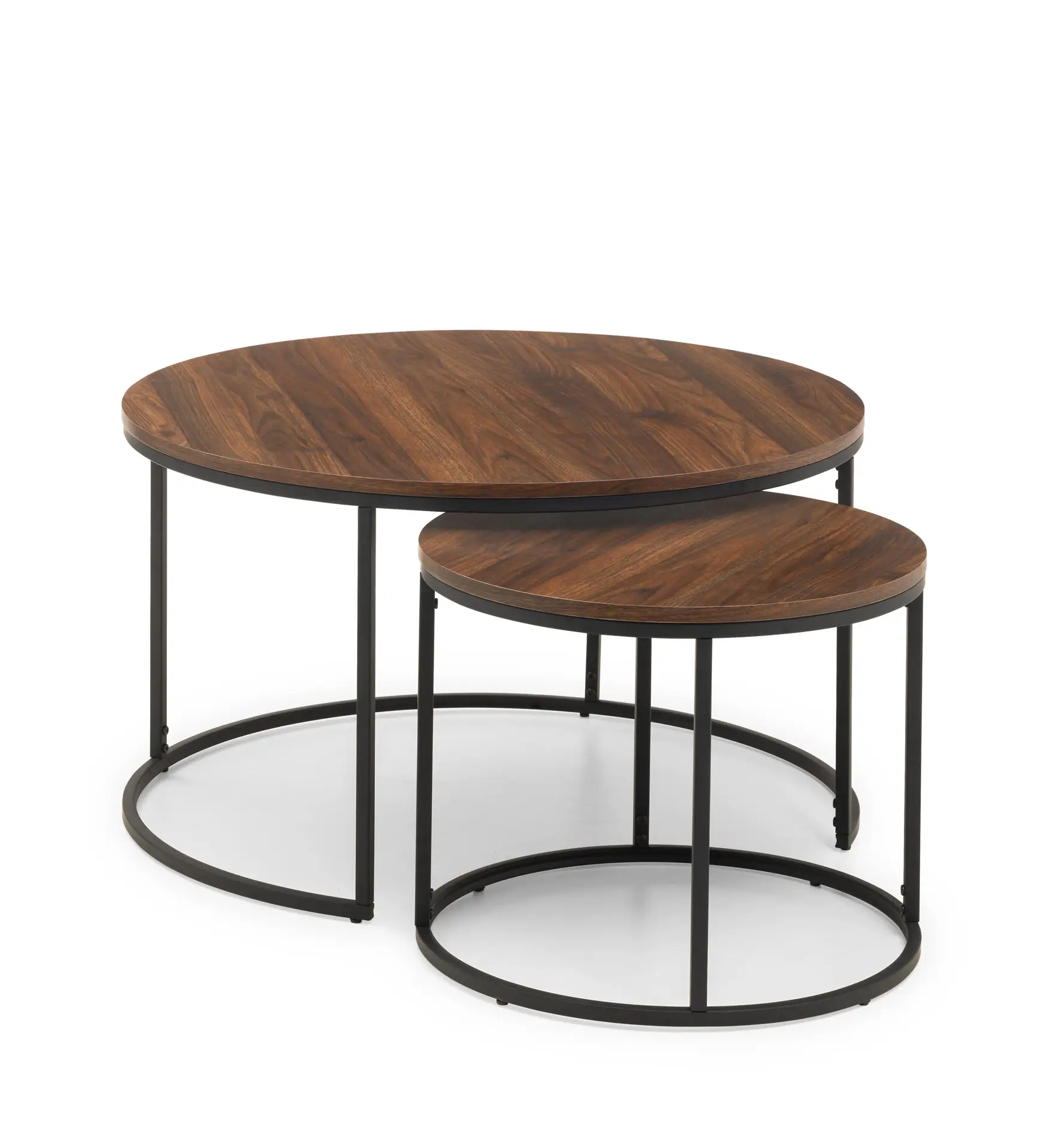 Bellini Round Nesting Coffee Table - Walnut - Image 2