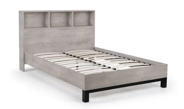 Bali Bookcase Headboard Bed 150cm - Grey Oak - Image 3