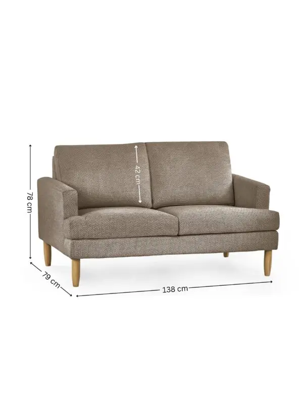 Daisy Coyote Grey Chenille Upholstered Compact 2 Seater Sofa - Image 9