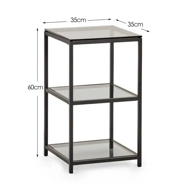 Chicago Tall Narrow Side Table Smoked Glass - Image 5