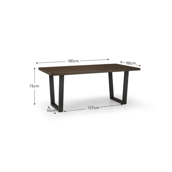 Brooklyn Dark Oak Table, 4 Charcoal Chairs and Upholsterd Bench - Image 2