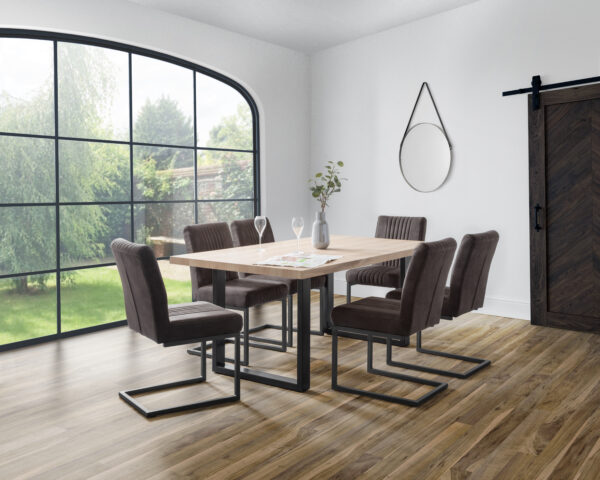 Berwick Rectangular Table and 6 Charcoal Brooklyn Chairs - Image 5