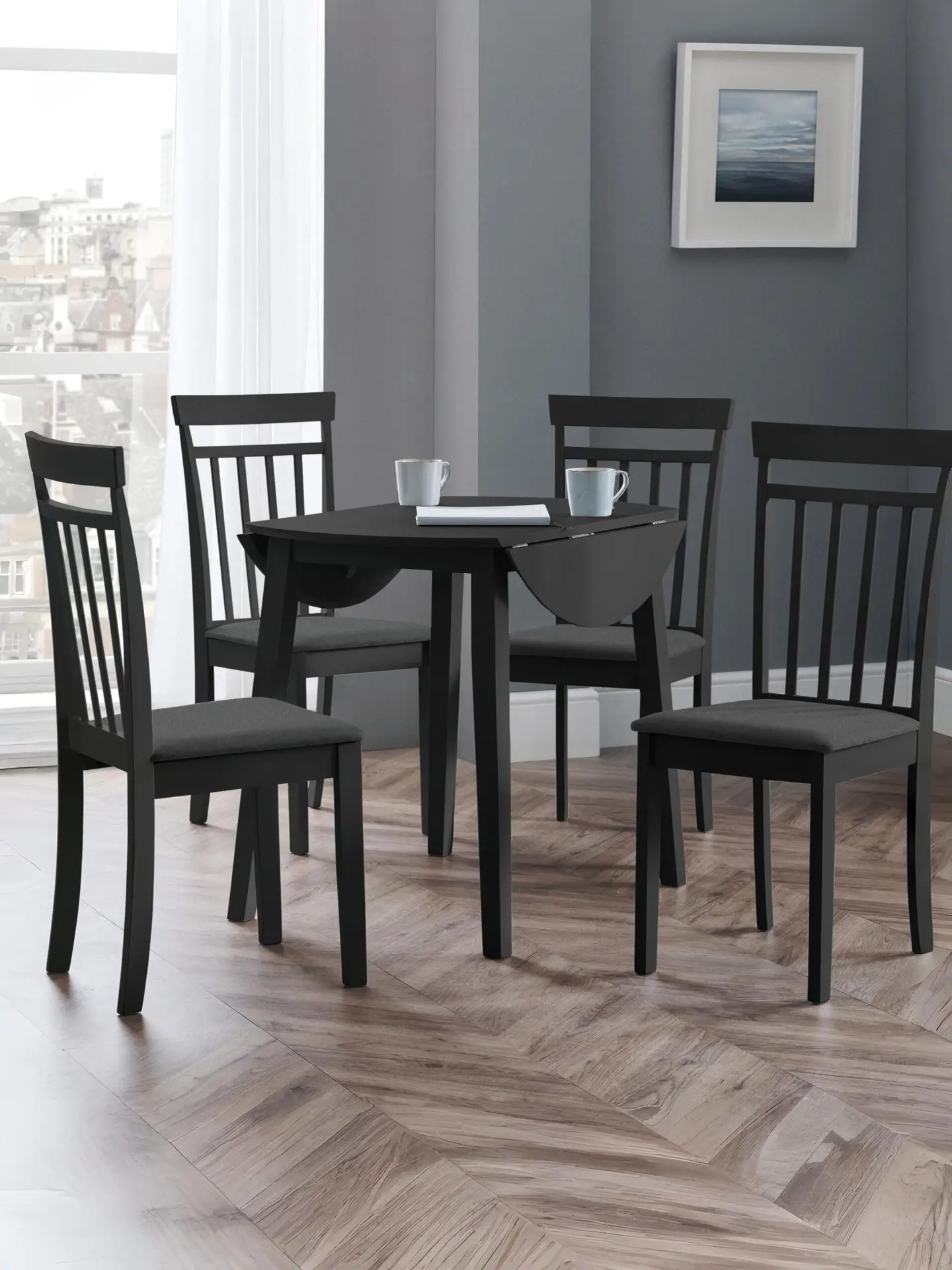 Coast Black Dropleaf Table