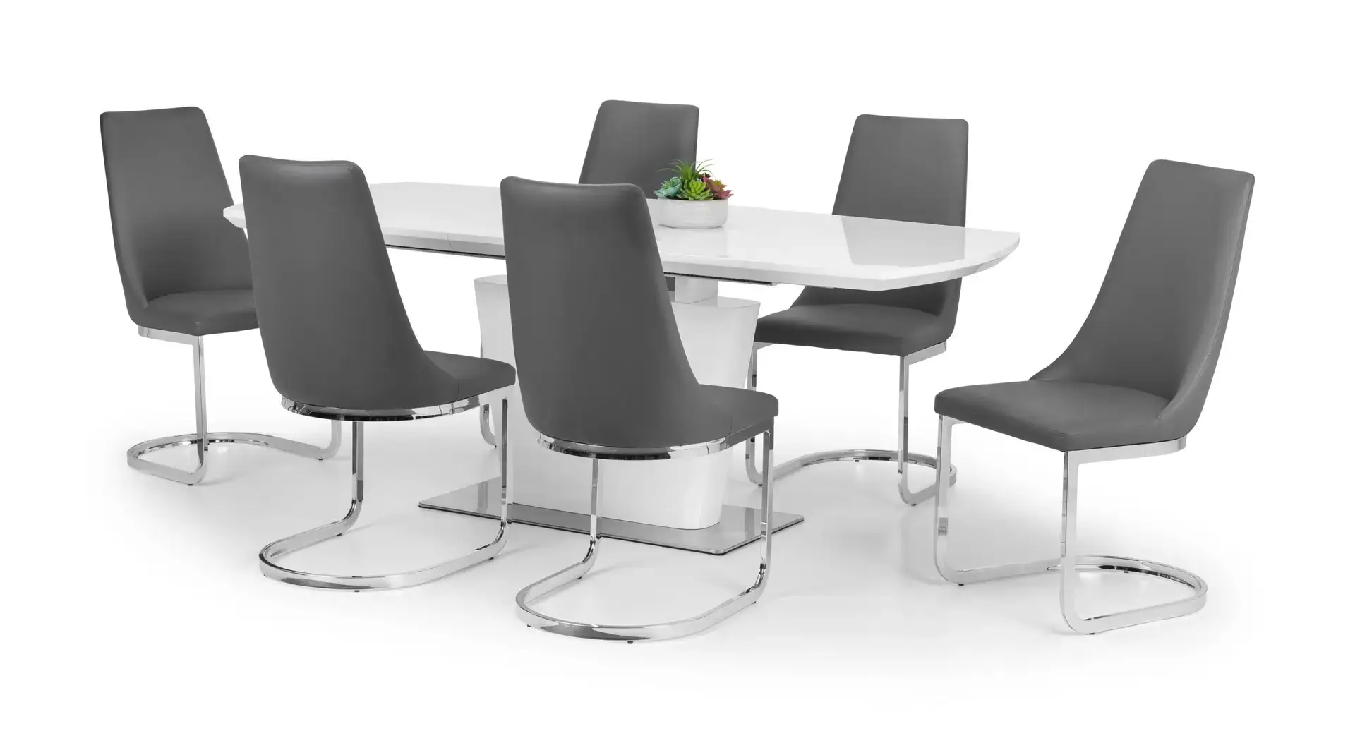 Set Of 2 Como Cantilever Dining Chairs - Image 5