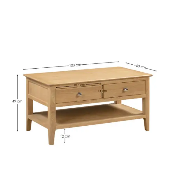 Cotswold Coffee Table With 2 Drawers - Image 7