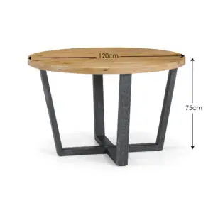 Brooklyn Oak Round Table and 4 Mustard Luxe Chairs