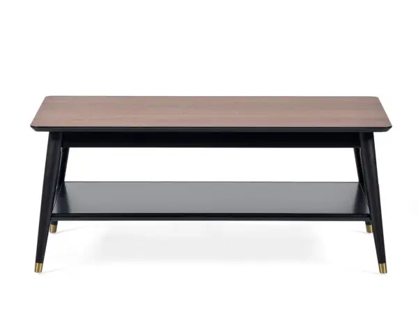 Findlay Coffee Table With Shelf - Walnut & Black - Image 3