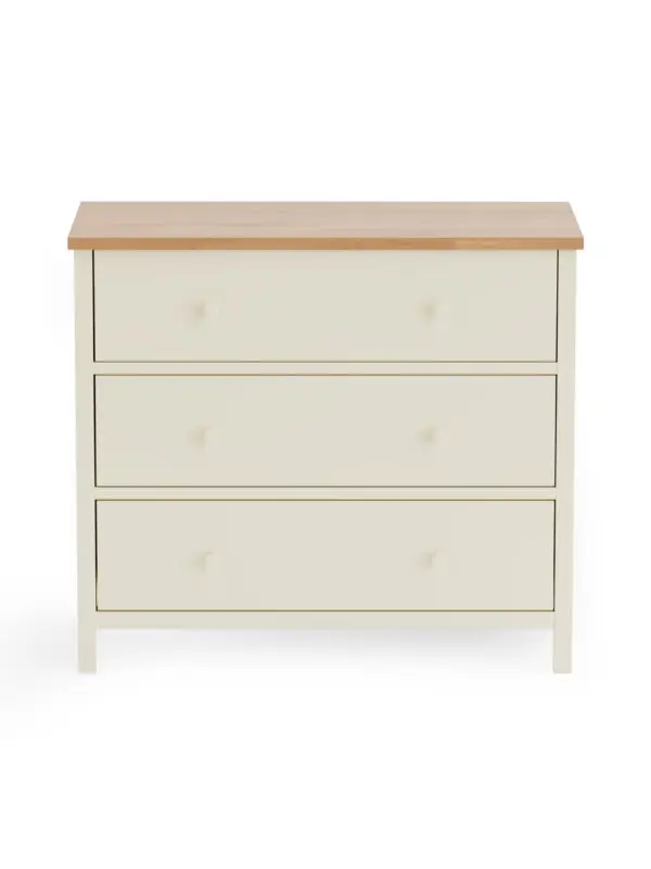 Coxmoor 3 Drawer Chest - Ivory and Oak - Image 4